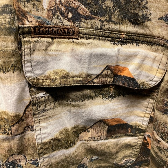 Vintage Legendary Whitetails Vented All Over Print Turkey Camp Shirt - Picture 3 of 5